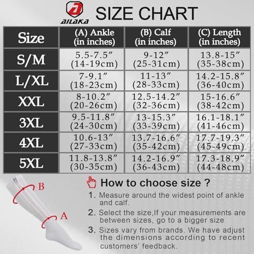 Image of Ailaka Medical 15-20 mmHg Zipper Compression Socks Women Men