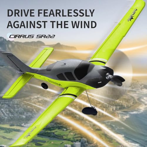 Image of FLYCOLOR QIDI 580 5-Channel Off-Road Aircraft 3D RC Plane One-Key Hanging Stunt Fixed Wing with Wind Resistant Flight Control for Beginner and Experienced Ready to Fly(Green)