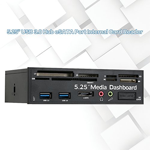 Ketsicart Multi-Function USB 3.0 Hub e Port Internal PC Dashd Media Front Panel for SD MS CF TF M2 M Memory Cas Fits 5.25" Bay - Image 2