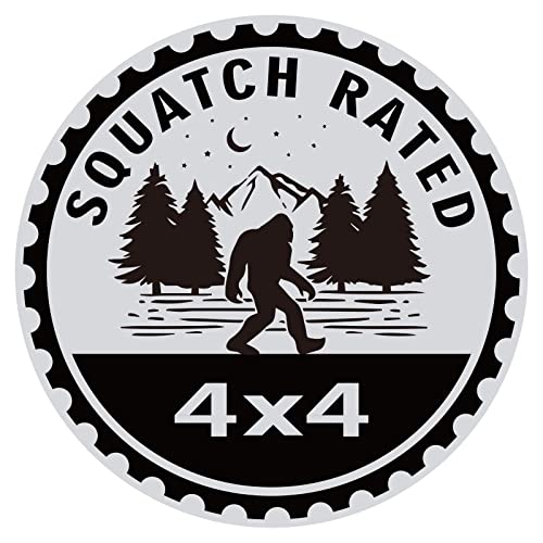 Image of Bigfoot Badge Rated Car Emblem, Squatch 4 x 4 Metal Automotive Badge 4D Metal Car Badges Emblems Round Decals Decals Stickers Compatible with Wrangler Vehicles Trucks