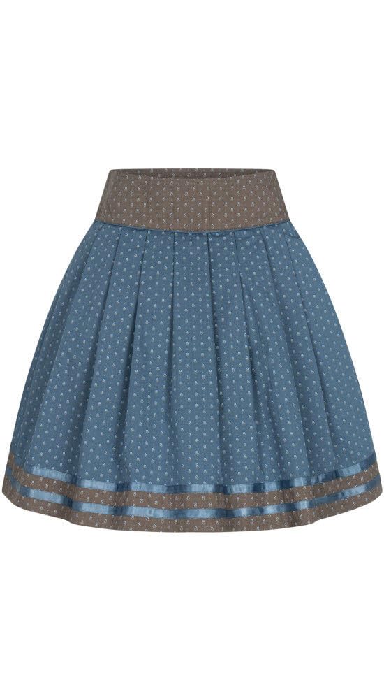 Nübler Rock Damen - Trachtenrock, Moderne bayrische Tracht, Rock Gerlinde in Rauchblau 34 B