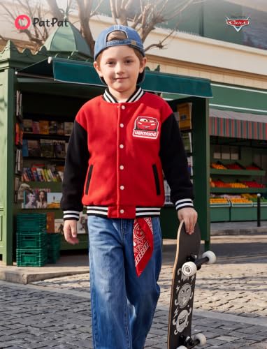 Image of Disney Kids Fleece Bomber Jacket, Varsity Outerwear with Pockets, 2-10Y