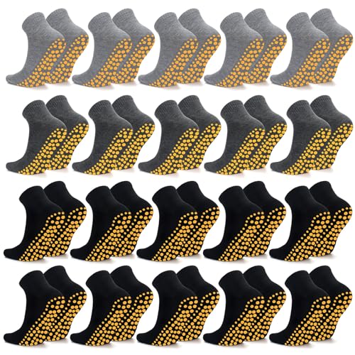 Sureio 50 Pairs Non Slip Slipper Socks with Grips Men's Anti Skid Yoga Socks with Gripper Workout Pilates Hospital