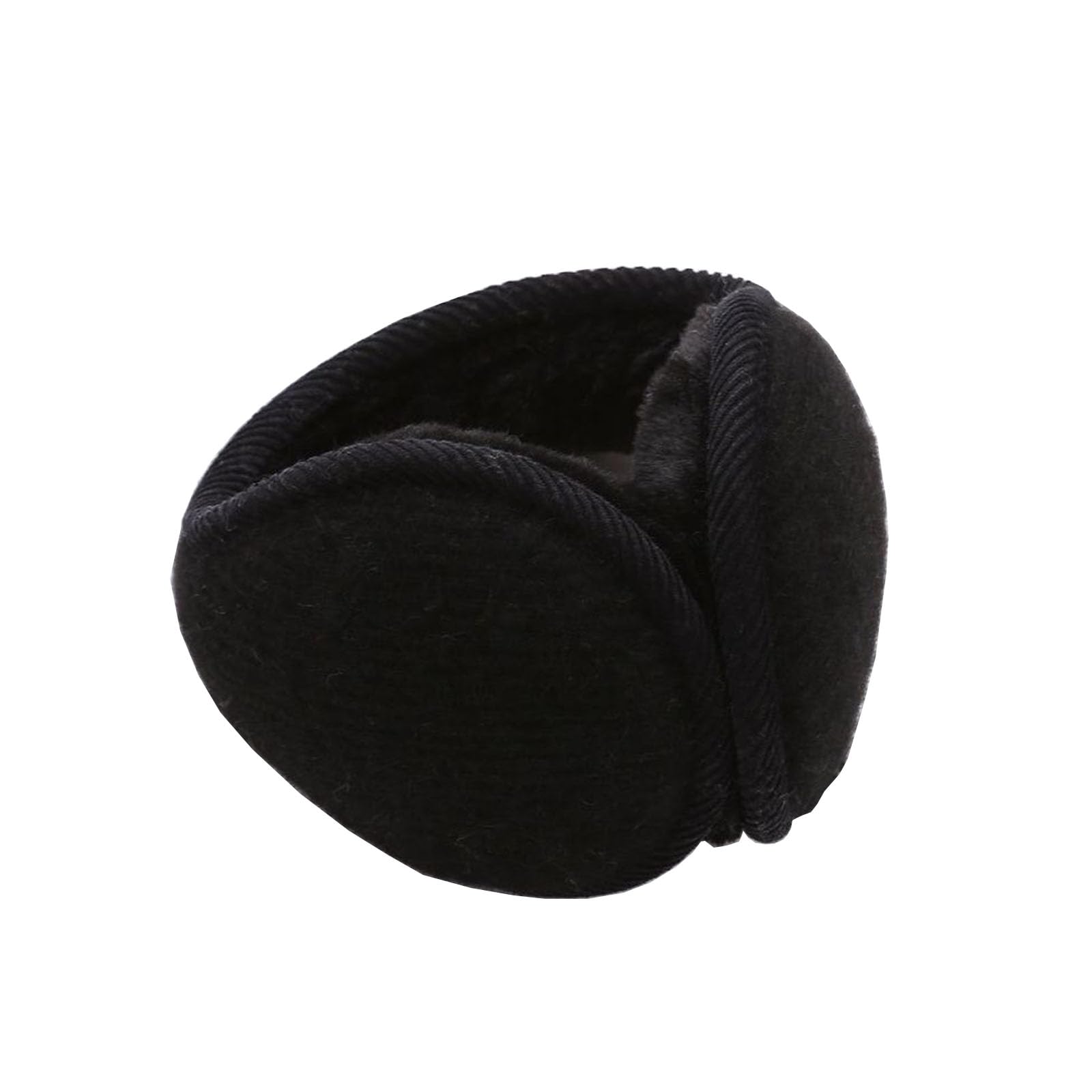 Waceleru Winter Warm Earmuffs, Soft and Cold-Resistant Earmuffs Foldable and Compact Storage for Women Men (A-Black)