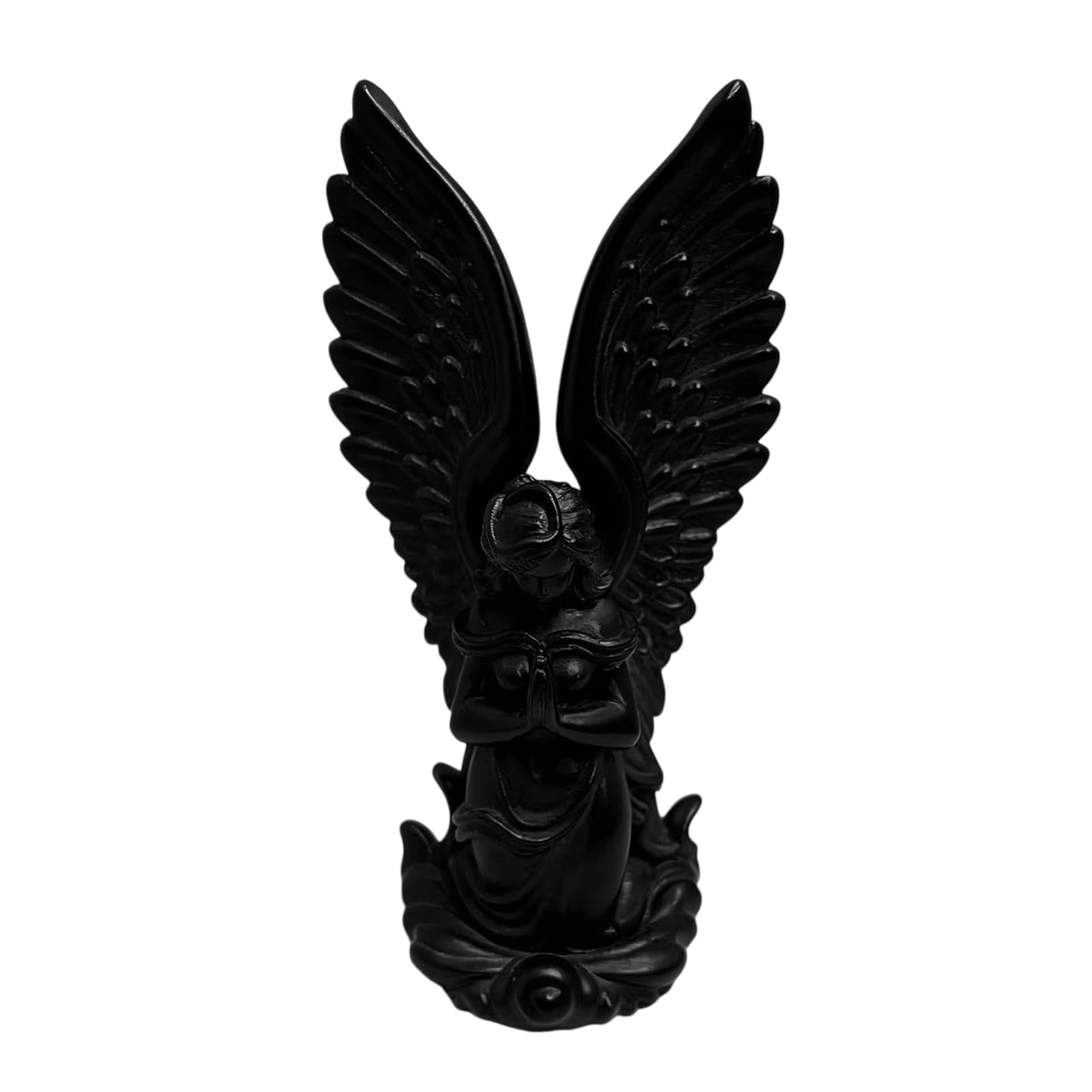 matumou 3D Printed Kneeling Angel Statue, Praying Cupid Figurine with Delicate, Compact Matte White Desktop Ornament for Home Decor,