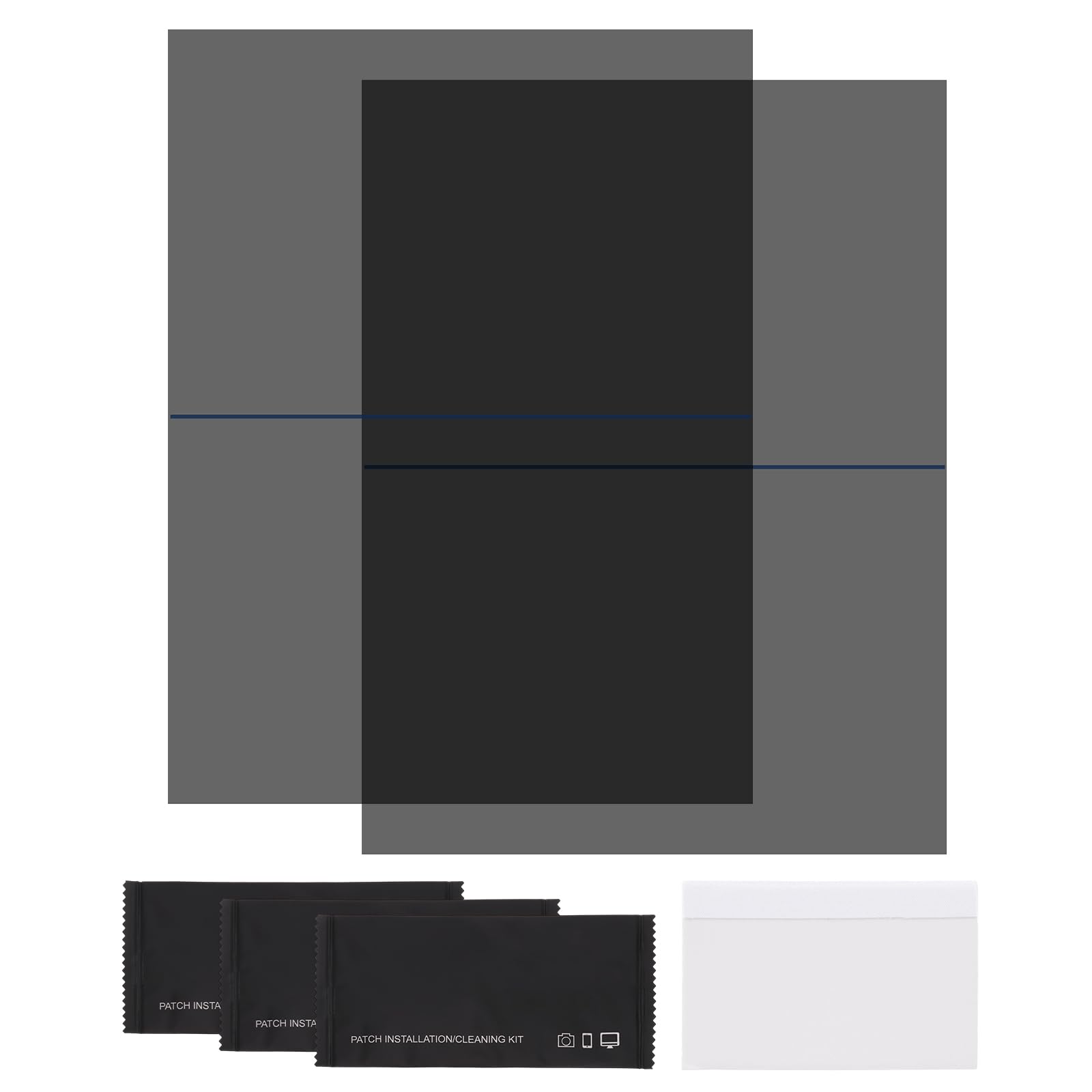 sourcing map 2 Set Polarized Film, 7.9" Adhesive Polarized Sheets Linear Polarizing Filter with Cleaning Kit Scraper for LCD Screen Repair Physics Education, 0 Degree