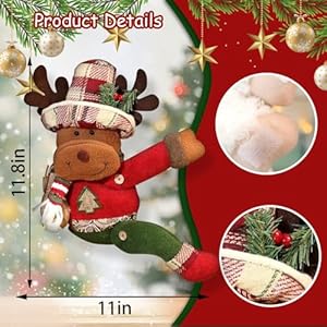 Christmas Tree Topper Decorations, Cute Xmas Reindeer Plush Stuffed Hugger Decor Funny Gnome Plush Hugger Treetop for Christmas Wine Bottle Curtain Tree Ornaments Christmas Tree Topper Decorations Cute Xmas Reindeer Plush Stuffed Hugger Decor Funny Gnome Plush Hugger Treetop for Christmas Wine Bottle Curtain Tree Ornaments