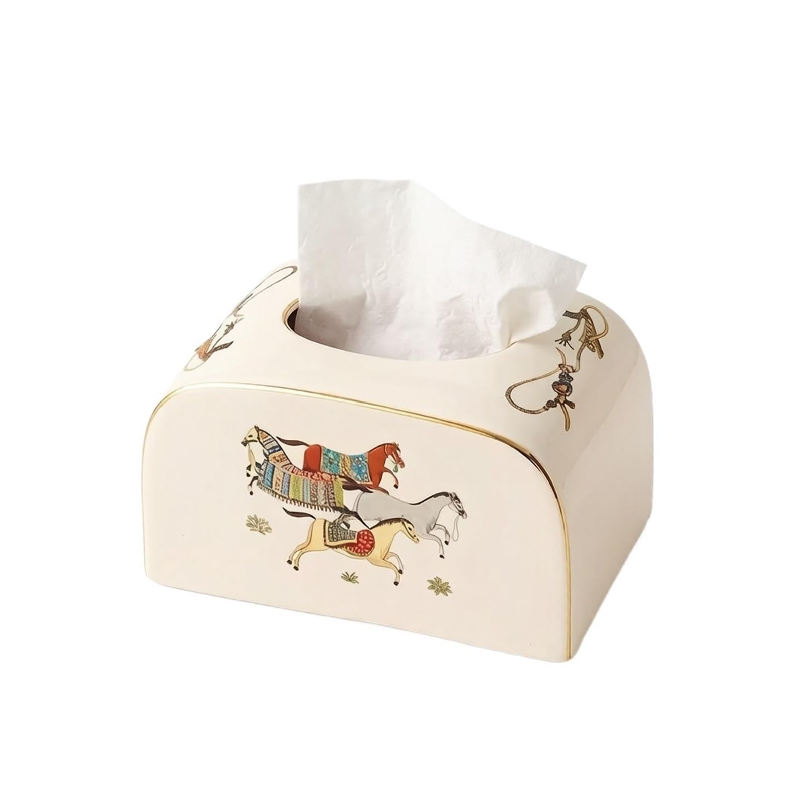 Yofab One Color Tissue Box Holder Light Luxury Creative Ceramic Tissue Box For Home Decor Office Aesthetic