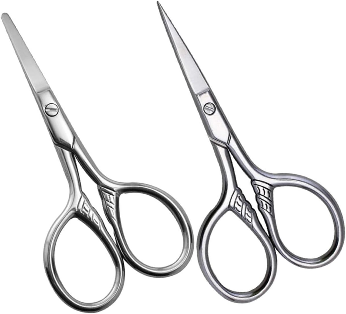 FOMIYES 4pcs Small Eyebrow Scissors Stainless Steel Grooming Tools for Beard Trimming Compact Lightweight Design Ergonomic Use for Men Grooming