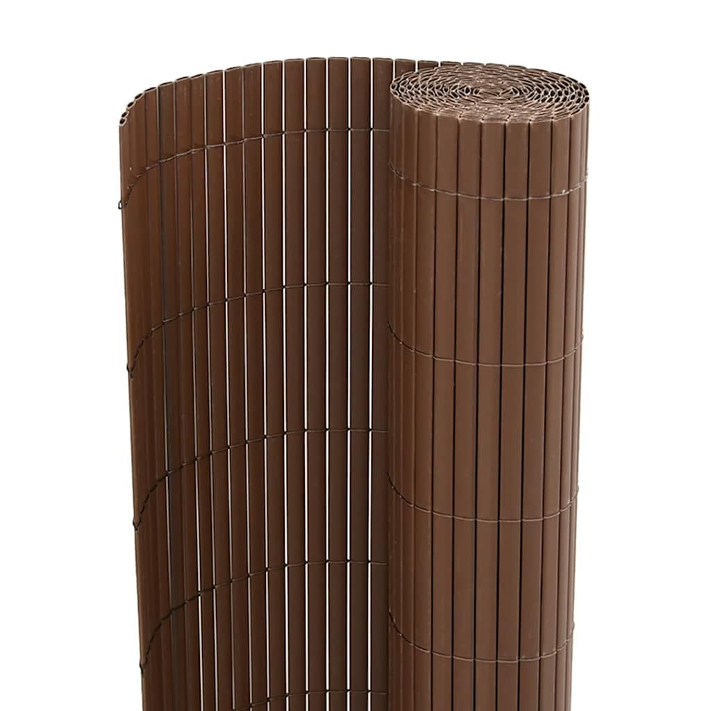 Ogrodzenie ogrodowe, dwustronne, brązowe, 1,8 x 5 m, PCW, odporne na działanie promieni UV, odporne na warunki atmosferyczne, elastyczne, idealne jako ochrona przed wzrokiem na balkon i