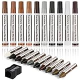 ACWOO 20 Stück Laminat Reparaturset, Parkett Reparaturset Hartwachs Vinyl Holz Reparaturset Wachs Holzkitt Loch Ausbessern Kratzreparatur, für PVC Vinylboden, Laminatboden, Linoleum Bodenbelag