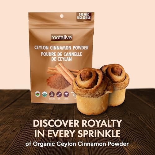 Rootalive Organic Ceylon Cinnamon Powder 454g (1lb), Raw & Certified Organic, Vegan and Gluten-Free True Cinnamon Powder — view 2