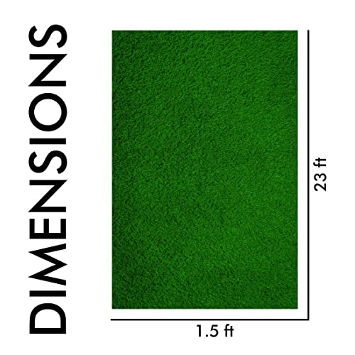 Image of Yellow Weaves 35 Mm High Density Artificial Rectangular Grass Carpet Mat For Balcony, Lawn, Door - (1.5 X 23 Feet), Green