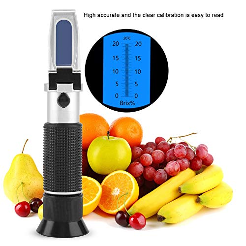 VIFERR Brix Refractometer,Portable Professional 0~20% Brix Refractometer Handheld Beer Fruit Juice Sugar Tester Meter