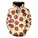 Produktbild ASDWA Unisex 3D bedruckter Pullover Hoodie, Unisex Hoodies Casual Pullover Gourmet Pizza Print Gelb Langarm Kordelzug Kapuzen-Sweatshirts mit Taschen Outwear, XXXL