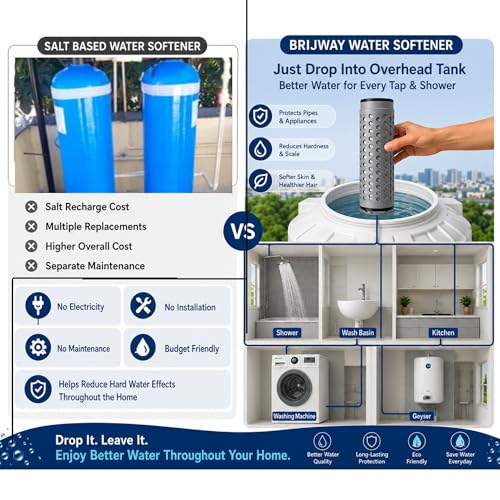 Image of Hard Water Softener | For Complete House | Protects Taps, Pipes & Bathrooms | Reduces Dry Skin & Hair Loss | Easy to Use | 1 year Life | No Maintenance | Food Grade