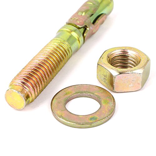 Aexit Yellow Zinc Anchors Plated Expansion Bolt Anchors Gecko Car Repair Bolts Expansion Anchors M12x80mm 4pcs