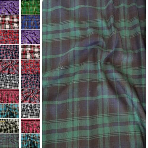 StoffBook Original Tissu à Carreaux Écossais Tartan Blau/Vert, B745