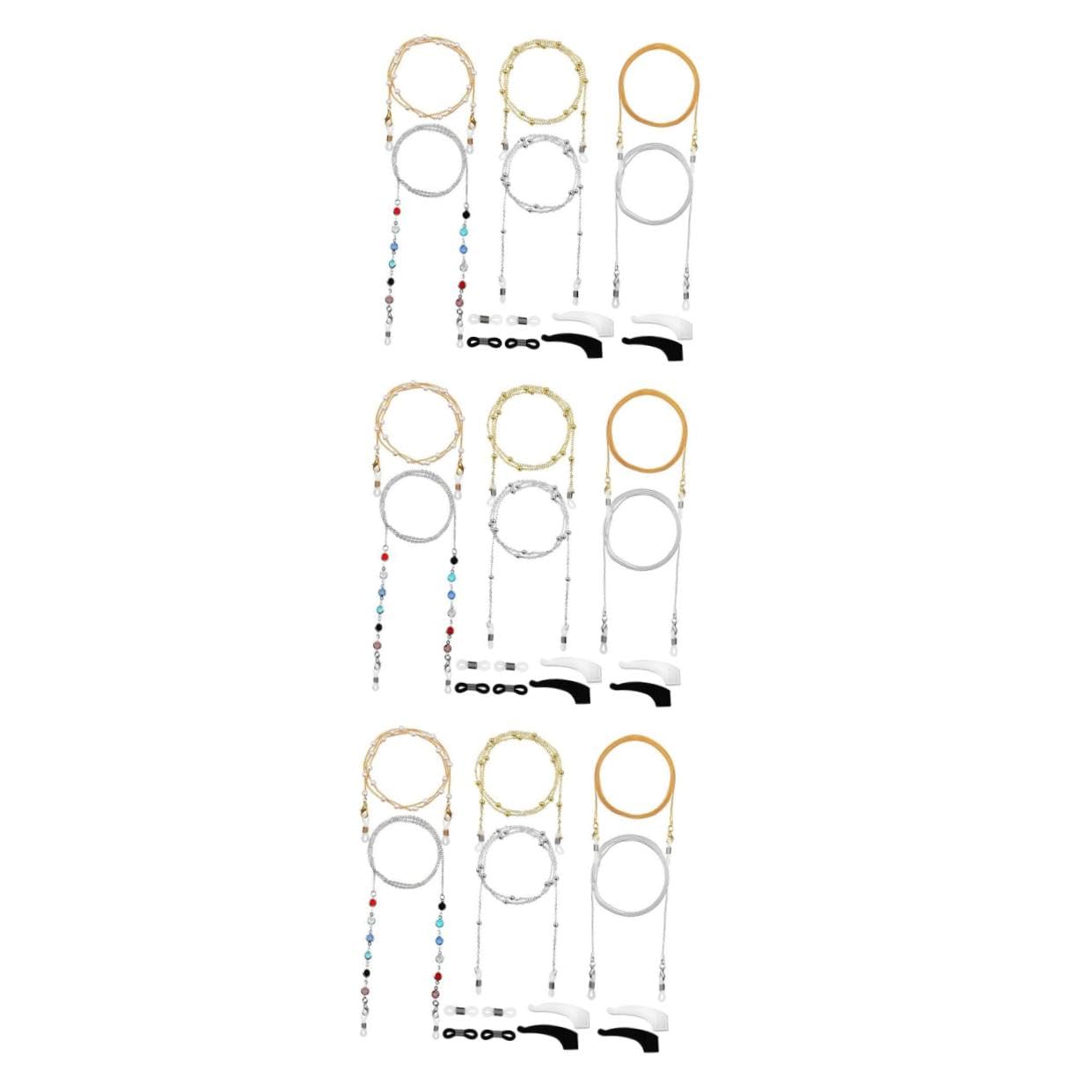 3juegos Cadena De Perlas Para Gafas De Correa Antipérdida Para Lentes Accesorios De Gafas Elegantes y Prácticos Material De Duradero