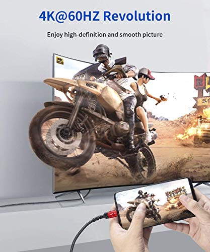 Jsaux Usb C To Hdmi Cable 10Ft/3M (4K@60Hz), Usb 3.1 Type-C To Hdmi 2.0 Cord, Hdr, Hdcp 2.2 Compatible For Samsung Galaxy S22 S21 S20 Note 20 10 S10, Ipad Pro 2021,Ipad Mini 2021 -Red #TOP4