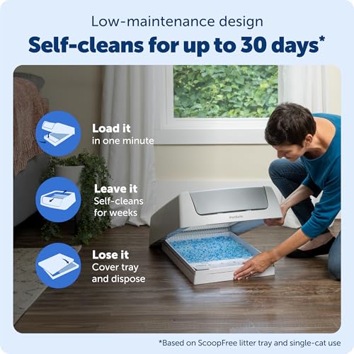 PetSafe ScoopFree Crystal Classic Self-Cleaning Litter Box System Automatic Cat Litter Box - Advanced Odor Control Includes Disposable Crystal Litter Tray Up to 30 Days of Hands-Free Cleaning - Image 5