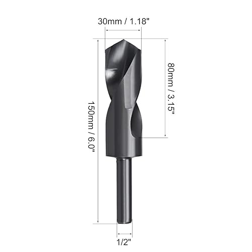 Miniatura 7 de uxcell Óxido negro reducido de la broca HSS 6542 de la caña de 91.9 ft m con el vástago recto de 12 pulgada