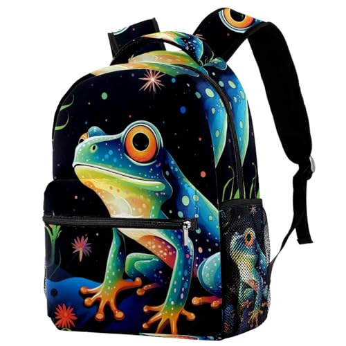 Sac à dos de voyage grenouille pour l'extérieur, idéal pour les sorties scolaires des adolescentes
