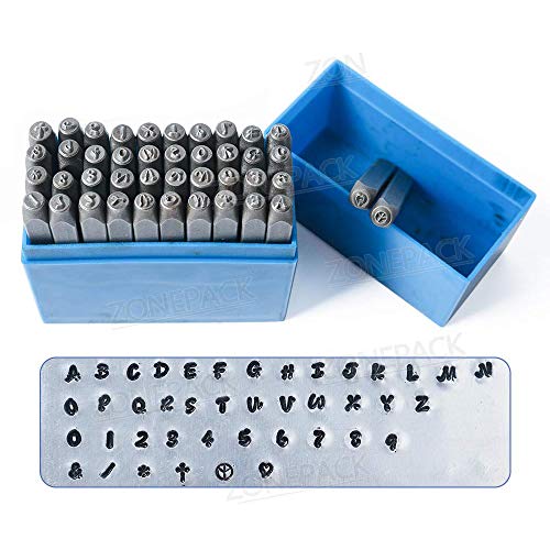 ZONEPACK 42PCS 3mm MS1902 Jewelry Metal Stamps Alphabet Set A-Z Heart Symbol Leather Punch Die Case Craft Stamping Tools Steel Metal Tool ZONEPACK 42PCS 3mm MS1902 Jewelry Metal Stamps Alphabet Set A-Z Heart Symbol Leather Punch Die Case Craft Stamping Tools Steel Metal Tool