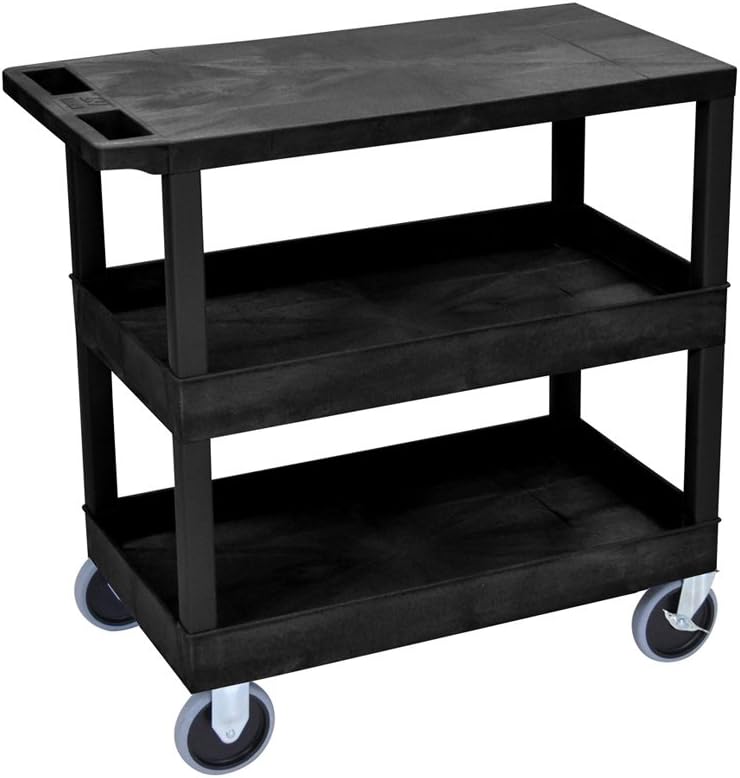 LUXOR EC211HD-B 32 x 18 Cart - Two Tub/One Flat Shelves