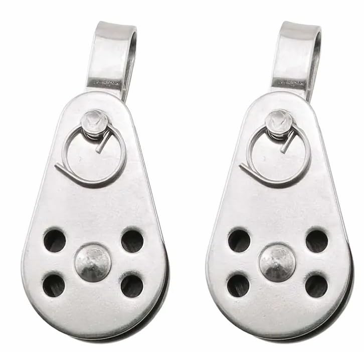 Poulies inox 316 H2o Kayaks marine type C de 4/8 mm pour le gréement et le levage