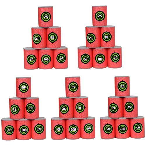 POKONBOY 30Pcs Soft Bullet Target, EVA Bullet Dart Target Compatible with Nerf Blasters Guns(2.36Ã—1.57 Inch)