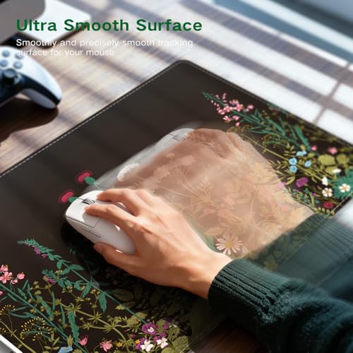 Image of iCasso Heated Mouse Pad Hand Warmer, XXL Heated Desk Pad, Electric Warm Desk Mat with 3 Heating Levels for Computer Keyboard, 35.4 inch x 15.7 inch Large Mousepad for Home Office Work (Weeds)