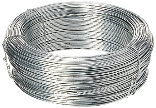 Merriway BH00322 Galvanised Coated Garden Wire 0.7mm x 160 Metres (480ft) 21 Gauge .253 inch Thickness grey