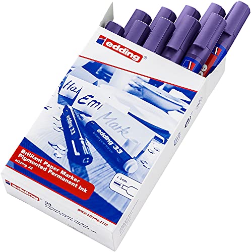 Marqueur permanent edding 33 violet pour écrire sans bavure - 2