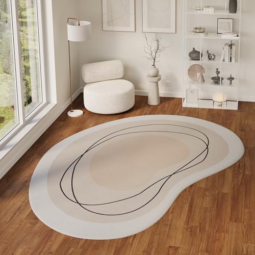 TAPISO Wisp Tappeto da Salotto Moderno – Forma Irregolare con