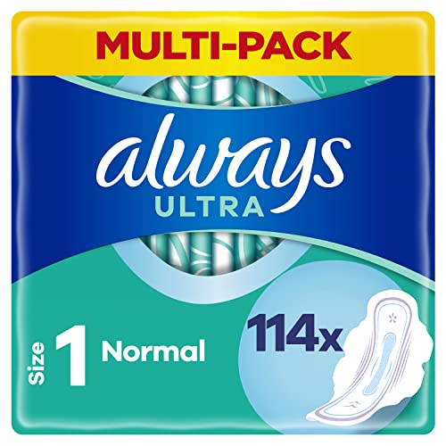 Always Ultra Binden Damen Gr. 1, Normal, 114 Damenbinden mit Flügeln (3 x 38 Stück) Multipack, ultradünn und super absorbierend Always Ultra Binden Damen Gr. 1, Normal, 114 Damenbinden mit Flügeln (3 x 38 Stück) Multipack, ultradünn und super absorbierend
