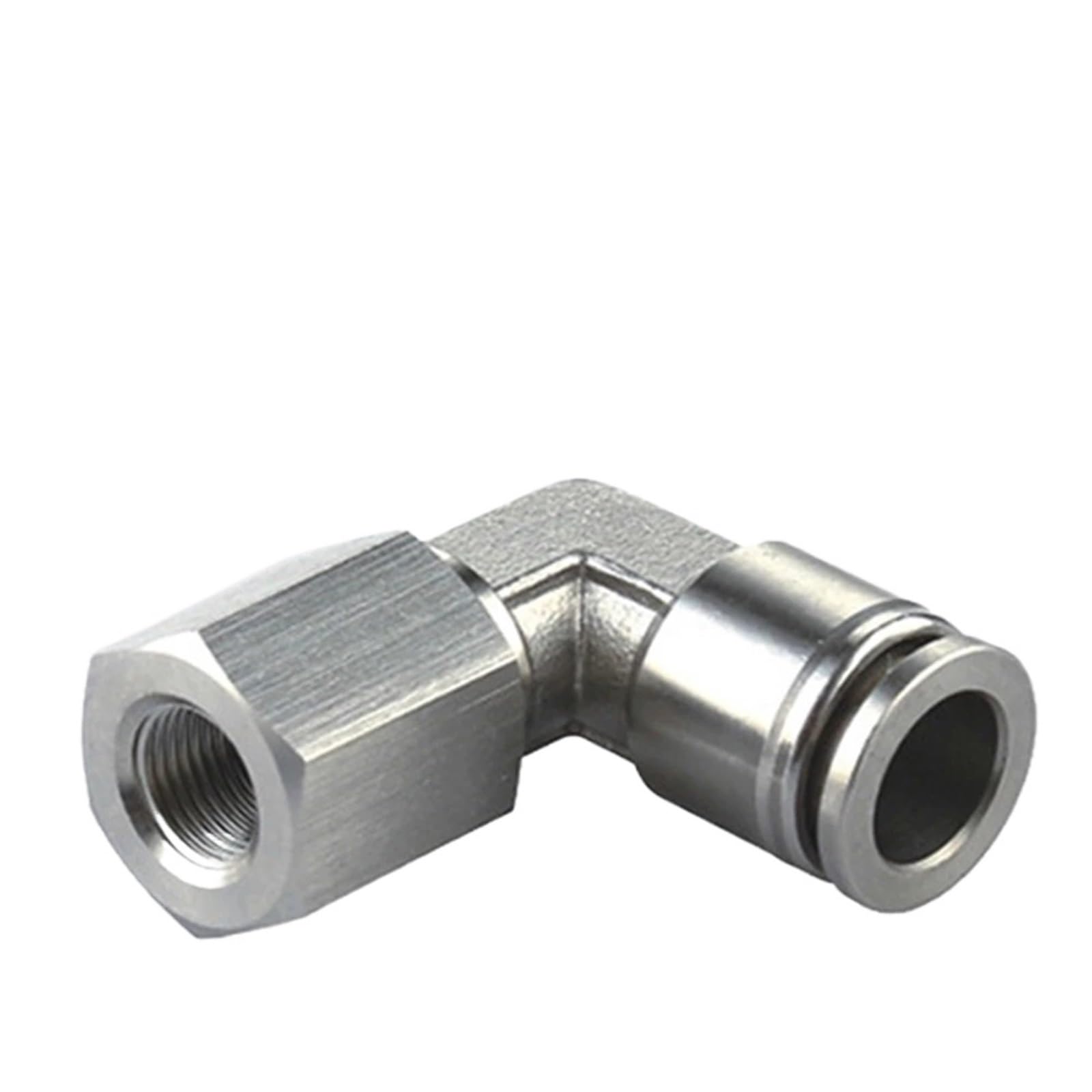 Raccord Rapide Pneumatique En Acier Inoxydable PLF 304 For Tuyau D'air Femelle BSPT 1/8", 1/4", 3/8", 1/2", 4, 6, 8, 10, 12 Mm, Coude 01, 02, 03, 04(PLF12-04)