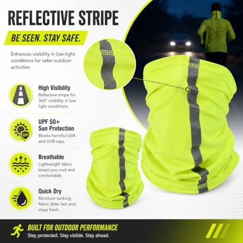Image of SATINIOR 4 Pcs Neck Gaiter Face Mask for Men Reflective Face Cover Scarf Summer UV Sun Protection Balaclava Bandana for Work