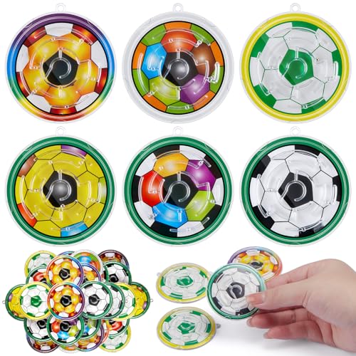 Gemscream 48 Pcs Mini Soccer Maze Puzzles Sport Ball Plastic Maze Puzzles Toys Puzzle Games for Classroom Valentine Kids School Prizes Exchange Party Favors Easter Eggs Fillers