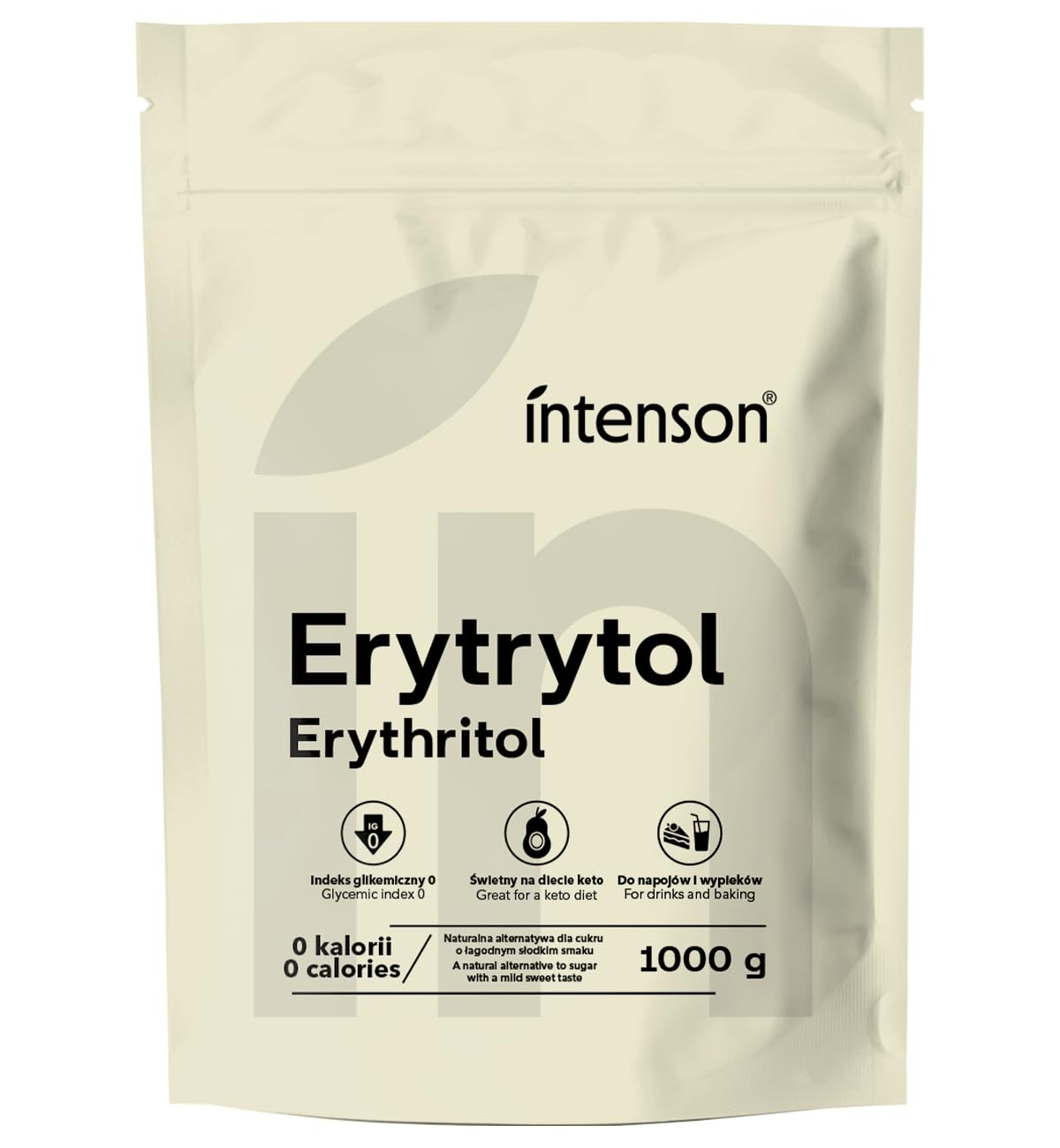 Intenson - Erythritol 1000g| Natural Sweetener | Zero Calories | Sugar Replacement | Sugar Substitute