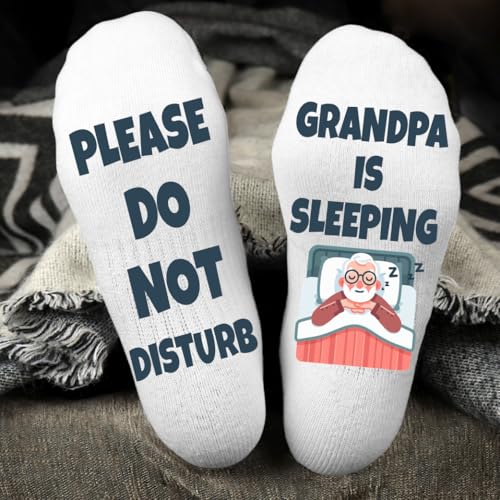 Funny Grandpa Sleeping Socks – Retirement & Birthday Gift | Christmas Stocking Stuffers3