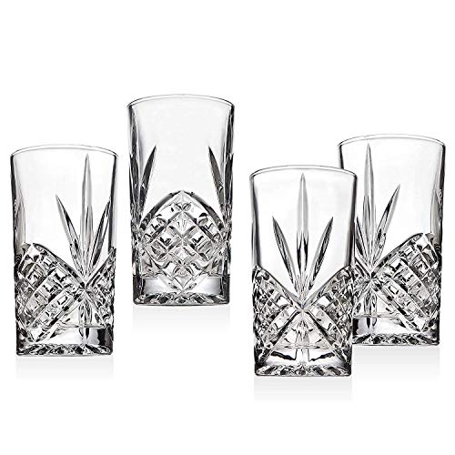 James Scott Highball Glasses set of 4 - Exquisite 10 oz. Lead-Free Tumblers for Cocktail, Water, Juice, Beer, Wine, Whiskey, etc. | Irish Cut Design - Thumbnail 5