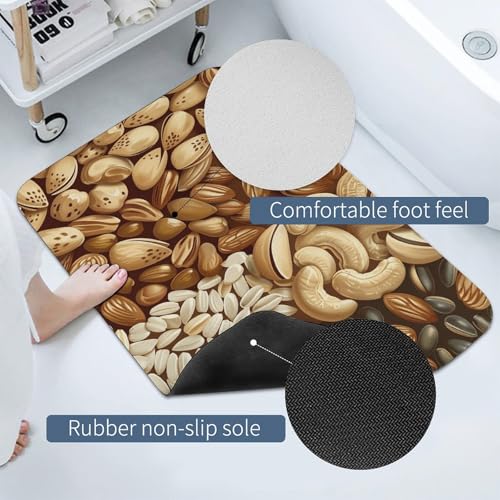 Tapis de bain Diatomées à séchage rapide avec dos caoutchouc