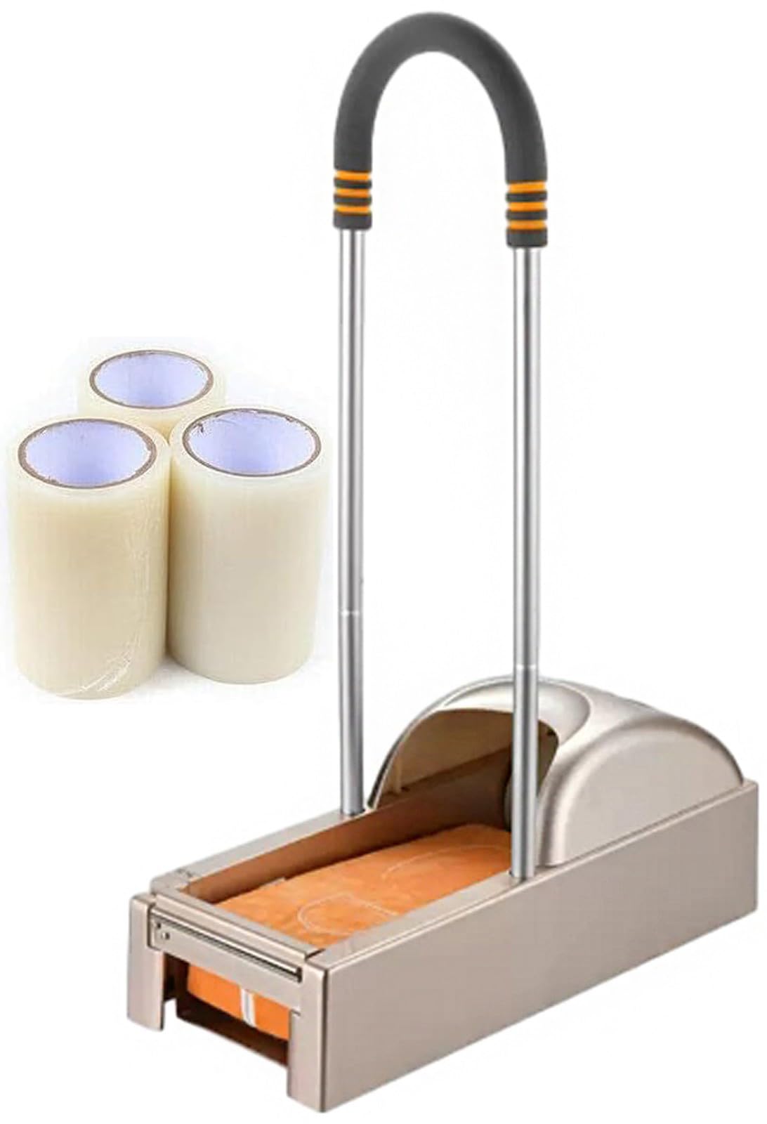 Dispensador AutomáTico de Cubrezapatos con Reposabrazos Desmontables y 3 Rollos de LáMinas Desechables para Calzado