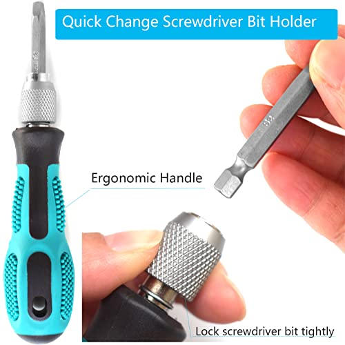 1/4 Hex Screwdriver Bit Holder Handle 2Pcs, Skziri Hex Screwdriver Bit Handle Holder Set With 1 Quick Change Handle And 1 Magnetic Screwdriver Bit Holder Handle #TOP4