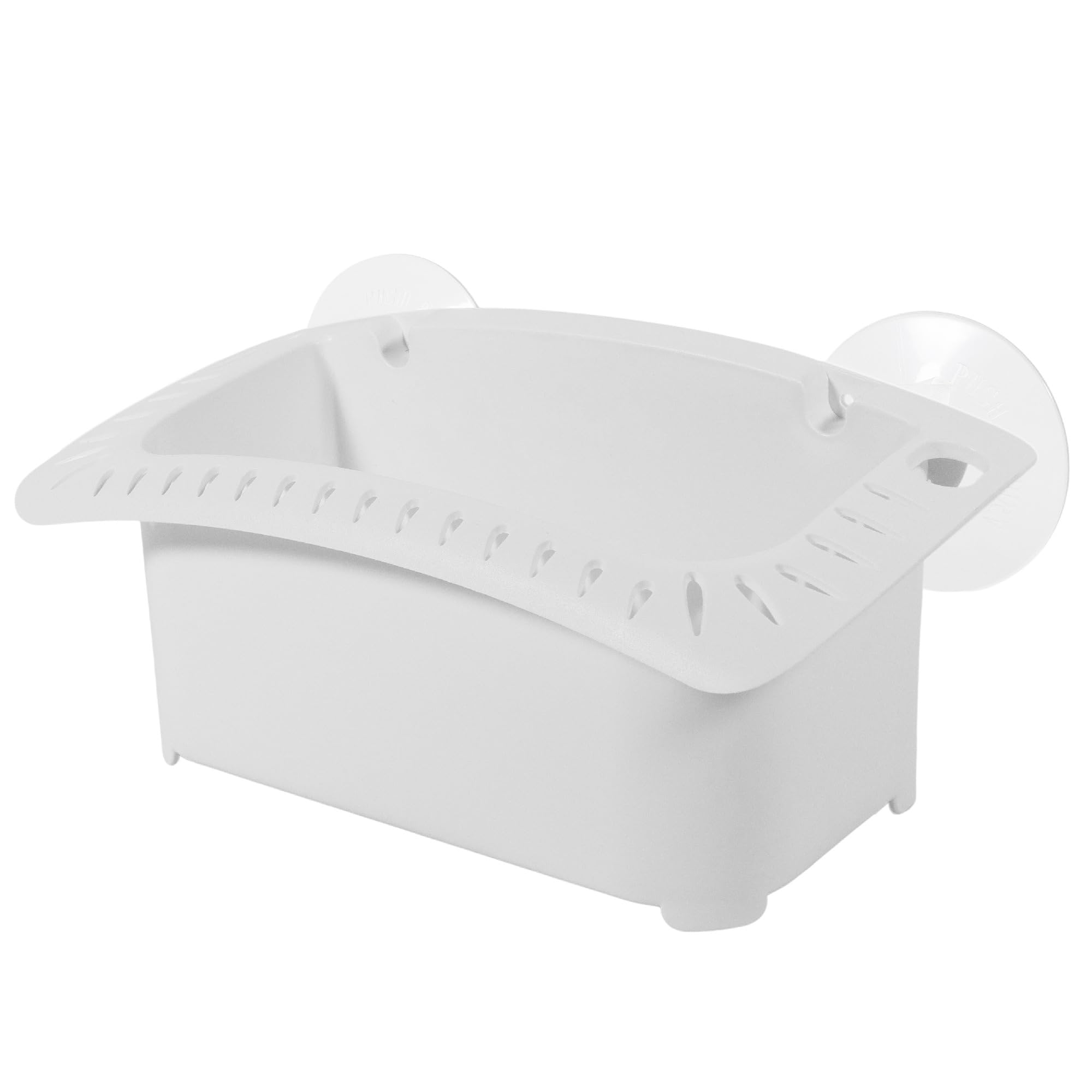 Five Oceans Boat Caddy Organizer, Suction Cups Mount, White ABS - Storage with Drainage, Knife, Plier & 26 Lure Holders for Boats, Pontoons, Fishing