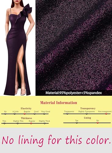 Image of VFSHOW Womens Ruffle One Shoulder Strap Ruched Formal Prom Wedding Maxi Dress V Neck Elegant Split Cocktail Evening Long Gown