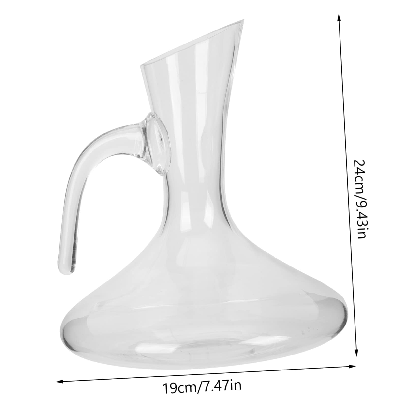 Weindekanter 1800ml aus Glas, Große Weinkaraffe für Wein