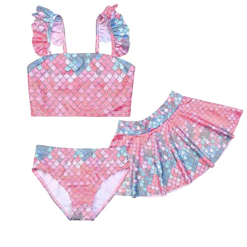 Image of CHILDRENSTAR Girls Tankini Swimsuit with Skirt 3 Pieces Bikini Bathing Suit