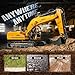Ruko 1561 RC Excavator 3 in 1 Construction Toys for Boys, 17 Channel Remote Control Vehicles with Grab Alloy Shovel Drill, Realistic Lights & Sounds Digger Sandbox Gifts for 6-14 Years Kids Adults
